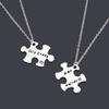 2 Pcs Engraved His Crazy Her Weirdo Jigsaw Puzzle Pendant Necklace Stainless Steel Couple Jewelry Gifts