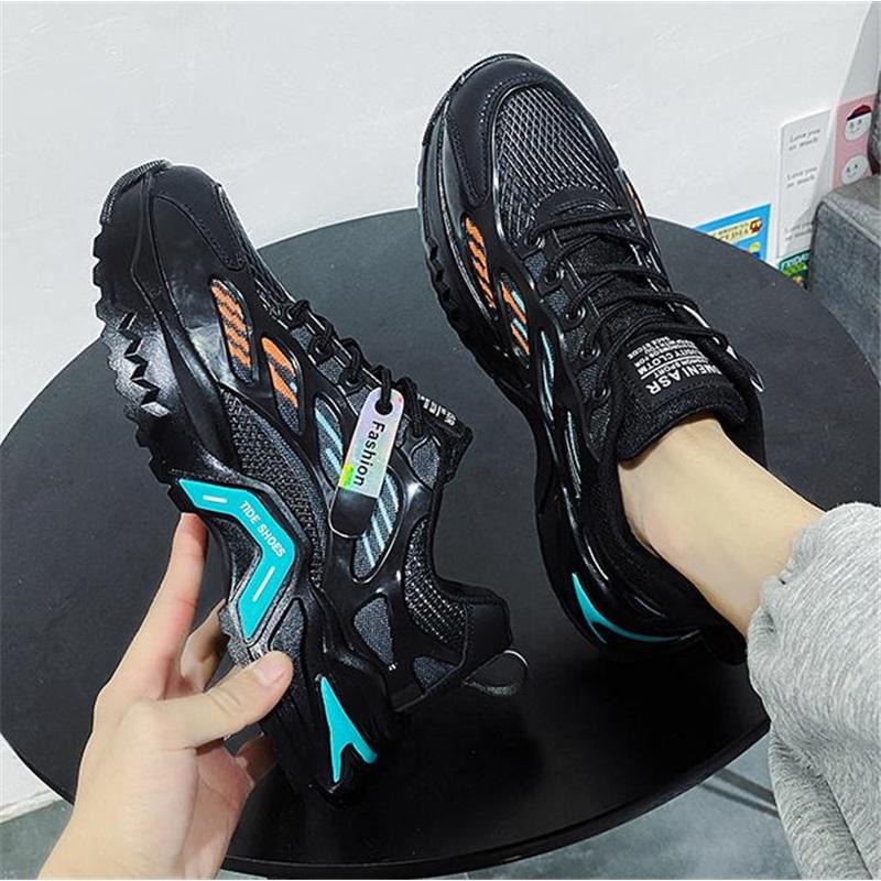 Men's Shoes Breathable All-match Mesh Sports And Leisure Running Increased Black Shoes