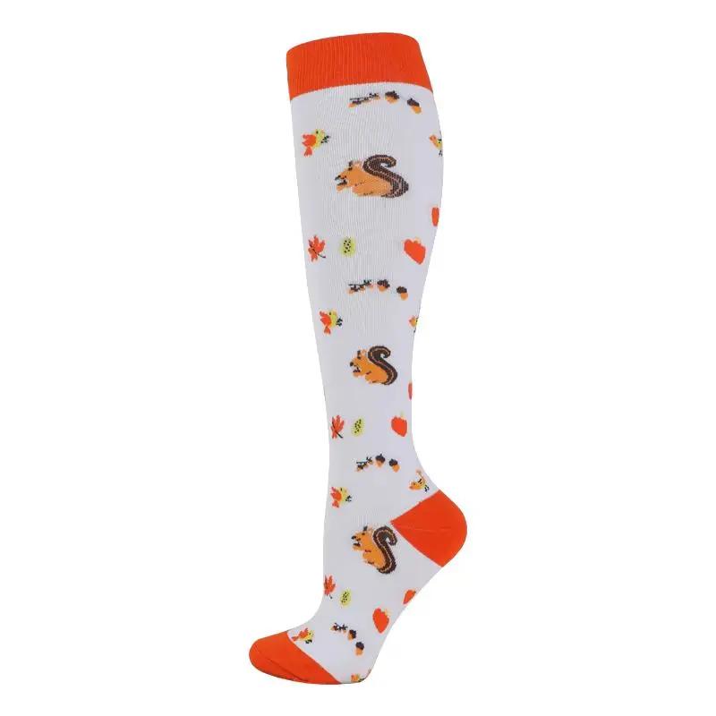 Neue Kompressionssocken für Leggings Atmungsaktiv Laufen Radfahren Druck Fußball Socke für Erwachsene Koreanische Edition Netzwerk-Drucksocken