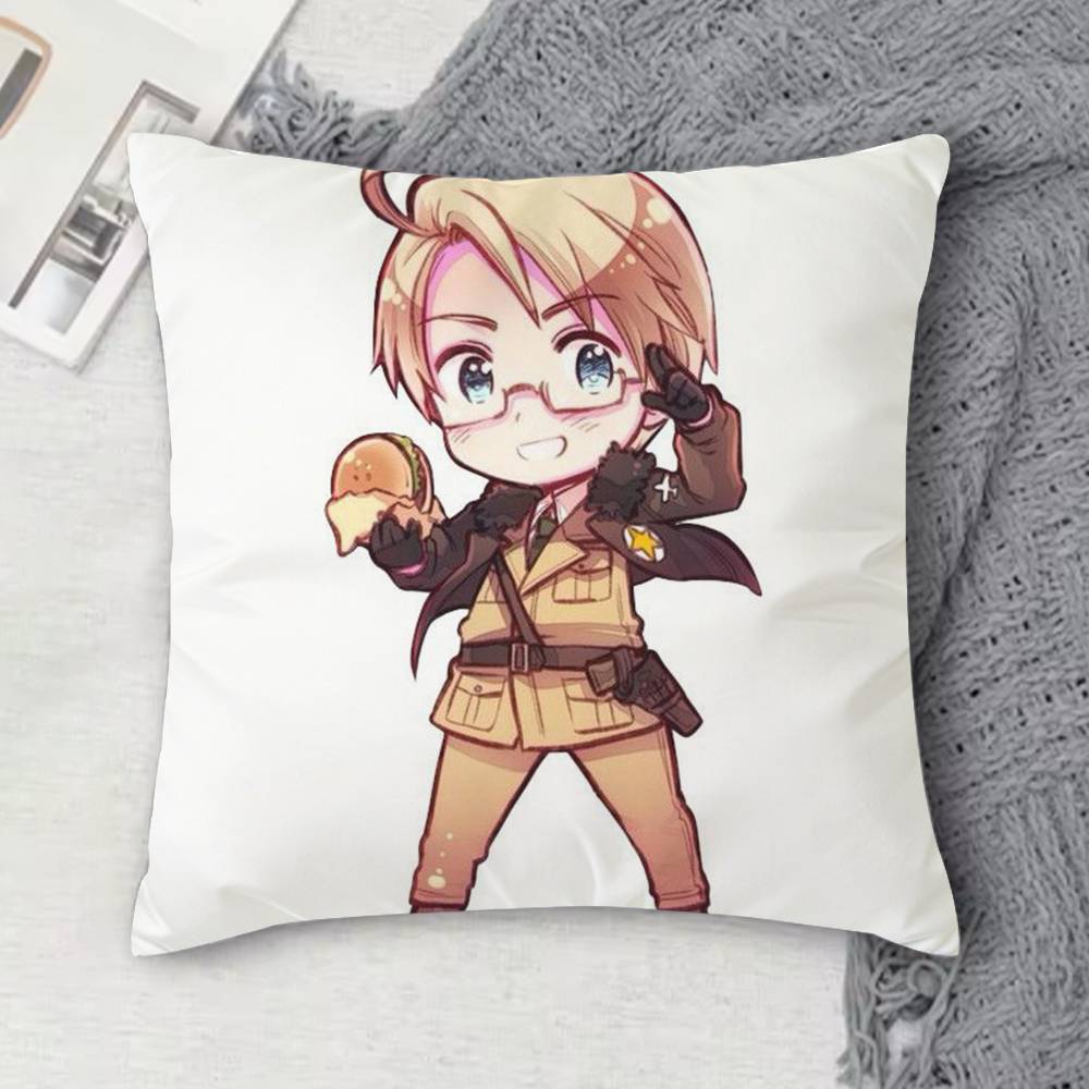 Hetalia Axis Powers Double-Sided Printed Square Decorative Cushion Cover For Sofa Living Room Home Decor