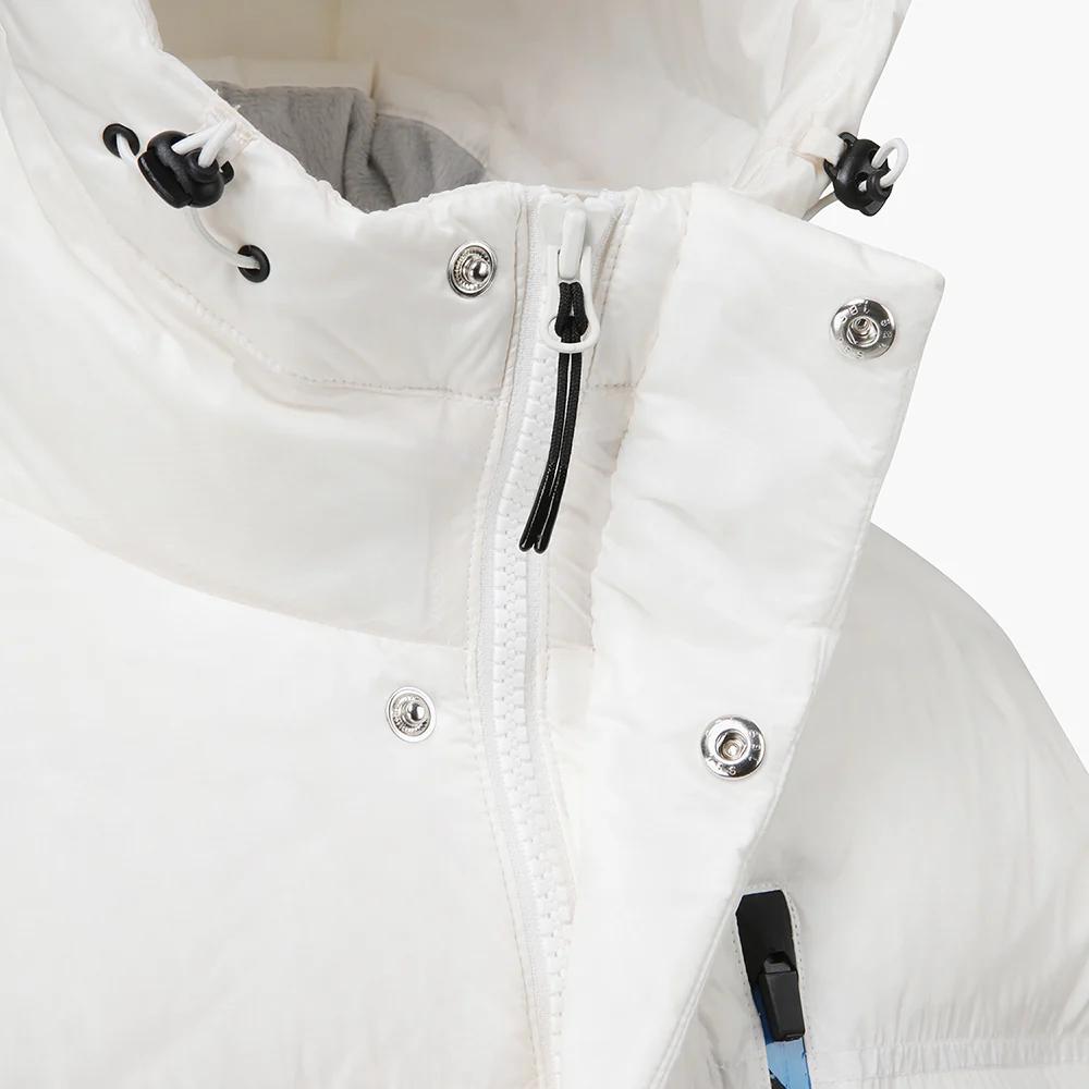 Salomon Contour Korean Line Snow Down Jacket Outdoor Solid Color Hooded Zipper Long Sleeve Long Down Jacket Women Outerwear White LC2581500