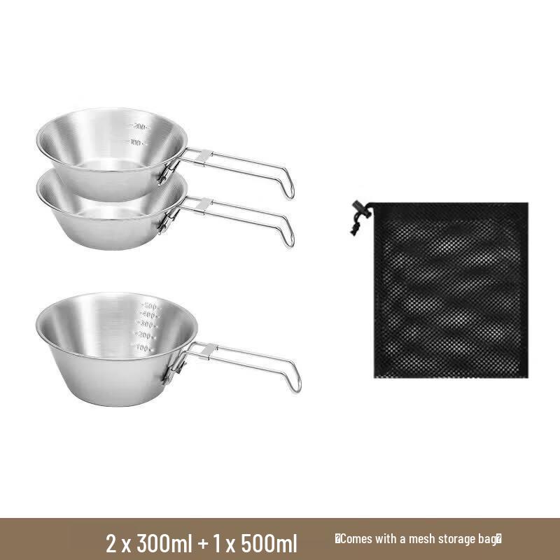 Qiwei Outdoor Foldable 304 Stainless Steel Sierra Bowl Set