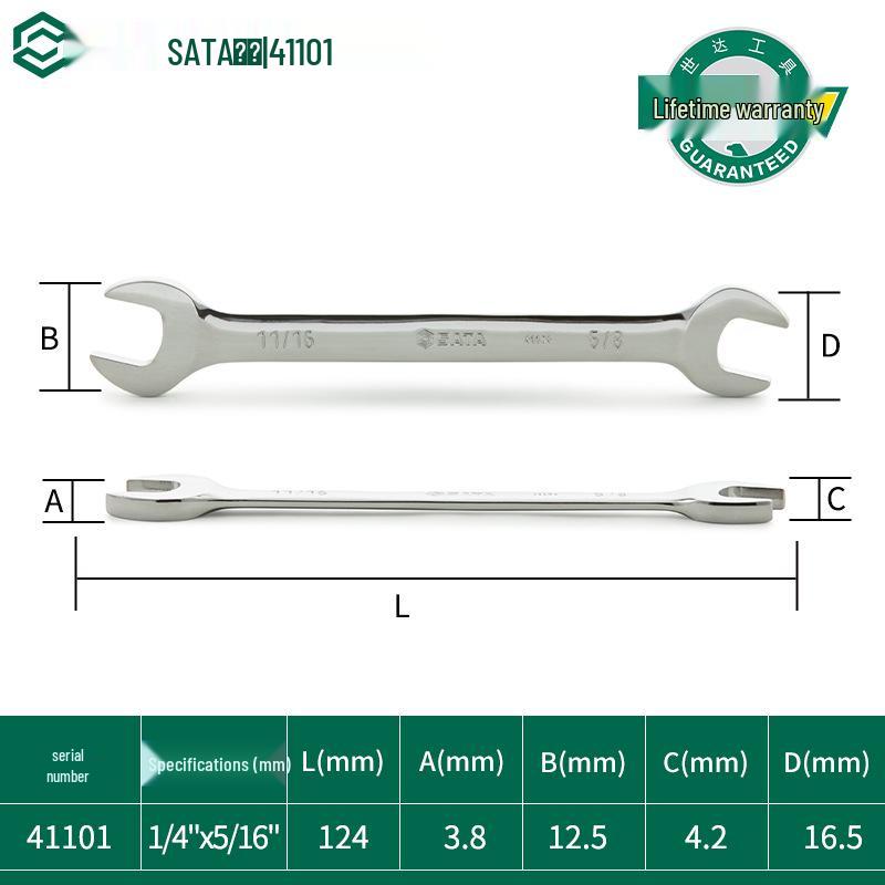 SATA Imperial Double Open-End Wrench, Industrial Grade, Fixed Double Head Design