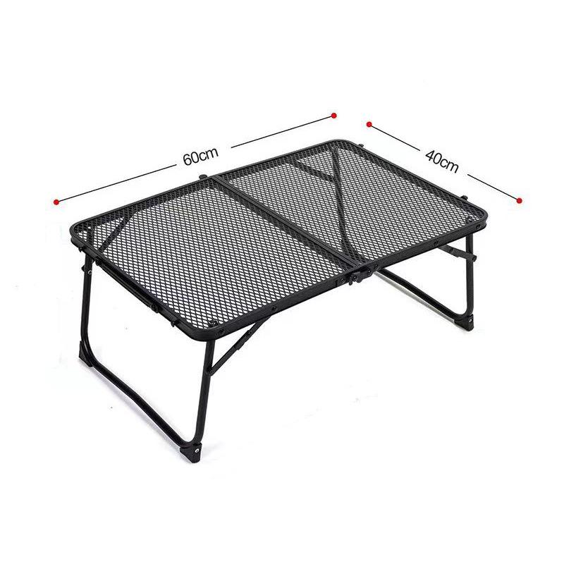 Portable Adjustable Aluminum Camping Table with Folding Iron Mesh