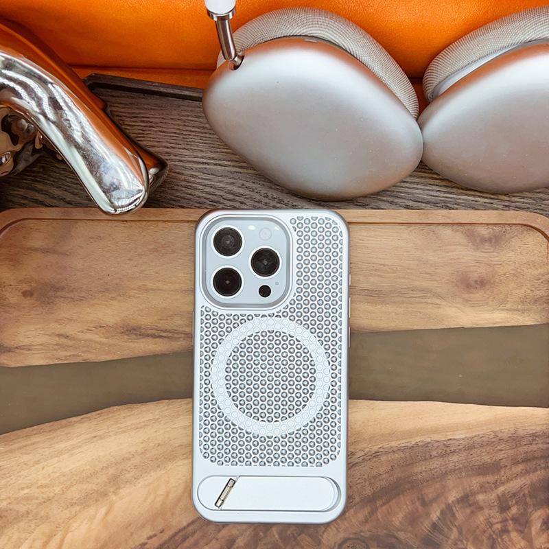 Die wabenförmigen Belüftungslöcher sind geeignet für die iPhone 14promax Handyhülle, iPhone13 Magnetischer 12 Ständer 14 Vollabdeckung