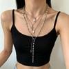 European & American Multi-Layer Stackable Cross Necklace: Luxury Metal Clavicle Chain for Women - Cool, High-End Style