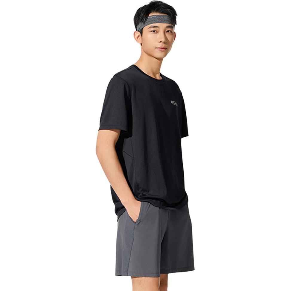 Anta Running Series Sports Casual Simple Solid Color Round Neck Pullover Short Sleeve T-Shirt Men Tops Silent-Green 952525110-5