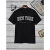 Men's New York Graphic Loose Casual Short Sleeve T-shirt Couple T-shirt