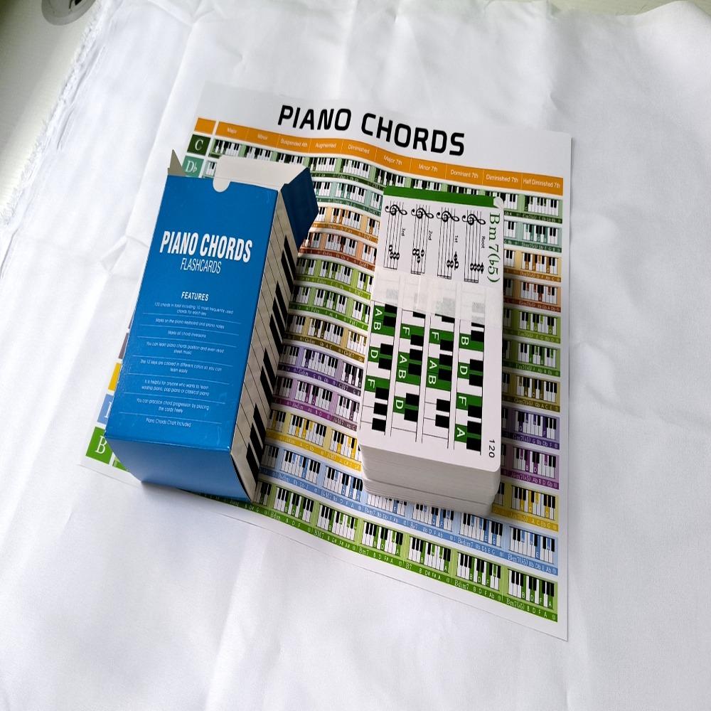 Color Coded Piano Chord Cards Copperplate Paper Music Learning Tool For Piano Beginners