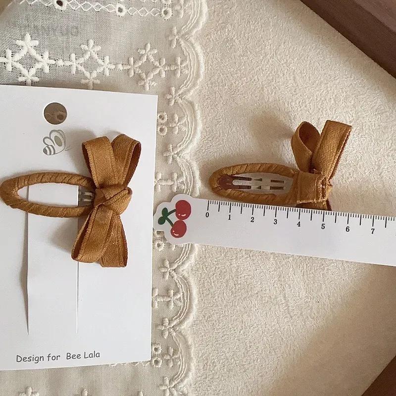 Baby Haarspangen Neue Herbst- und Winter Blattfarben Serie Baumwollband Schleife Kinder BB-Clips Pony Haarspangen Seitenhaar Accessoire