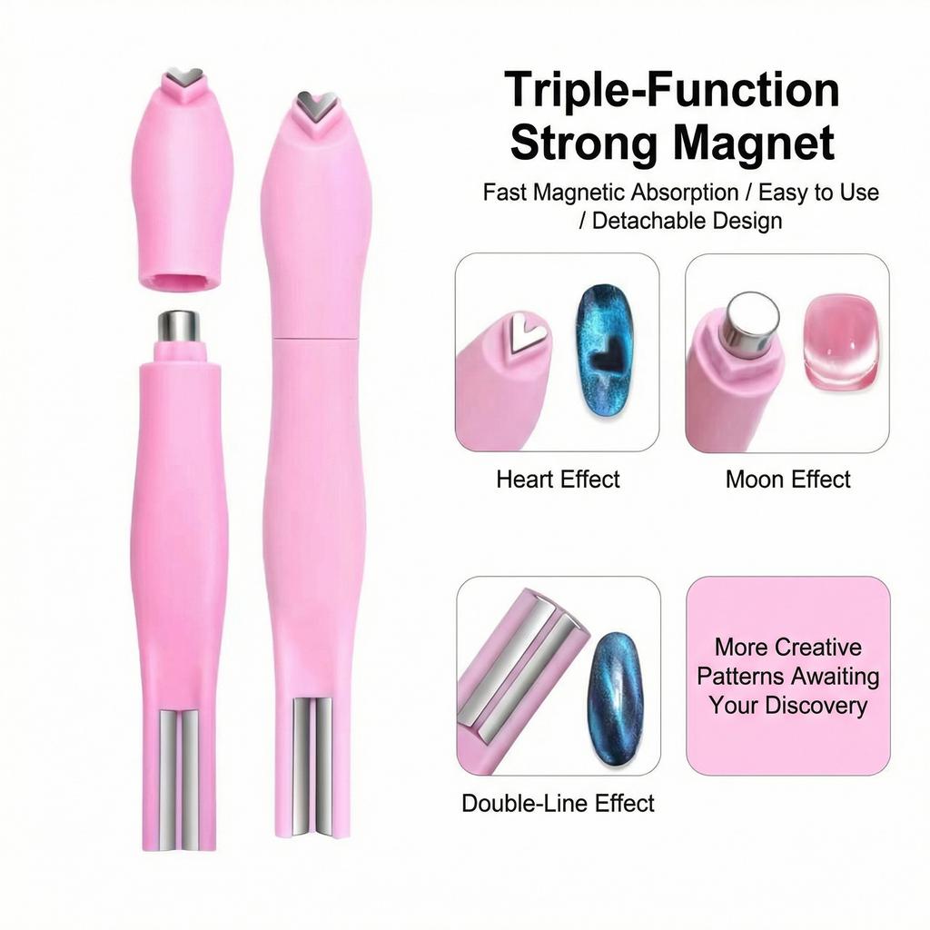 Eye Nail Magnet - Snake And Heart Pattern Magnetic Tools That Can Be Used To Rotate Glitter Gel Nail Polish For Salon-quality Results At Home.