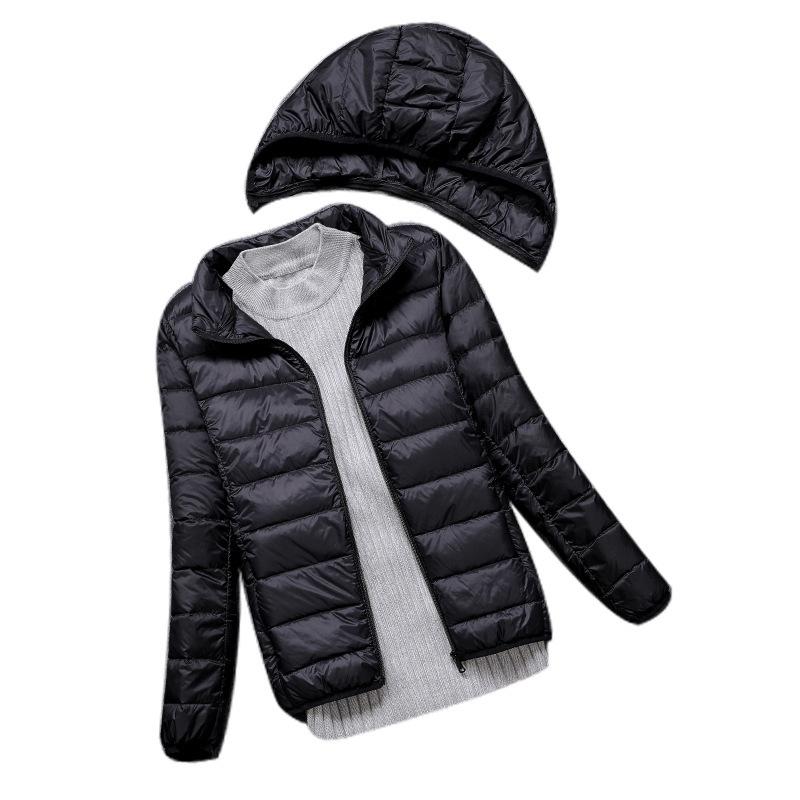 FASHION2024 Winter New Removable Removable Cap Women's Down Jacket Hooded Zipper Short Ultra Women's Jacket Clothes