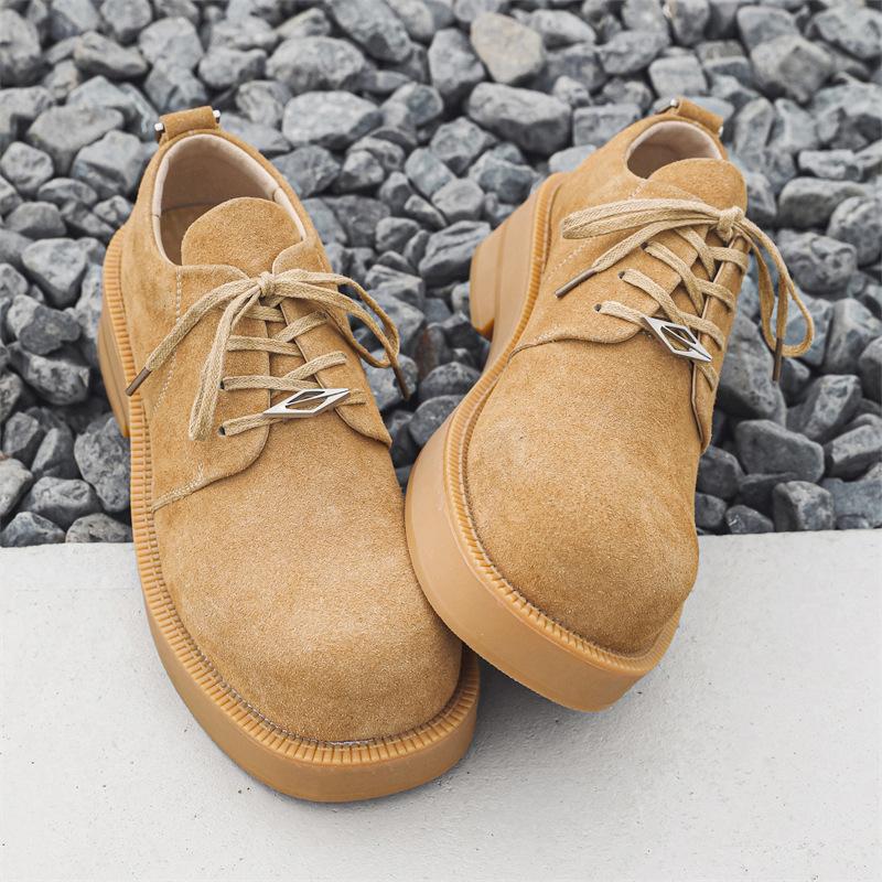 2024 new rhubarb leather shoes Japanese Mickey Derby shoes men's casual tooling trend single shoes 57321-J