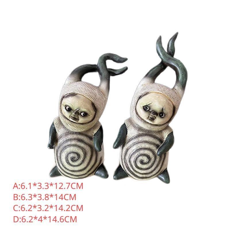 2023 Baby Goblin Halloween Dolls Decorative Figurines Art Quadruplet Ghost Doll Figurine Crafts for Garden Courtyard Small Decor Kawaii Gifts