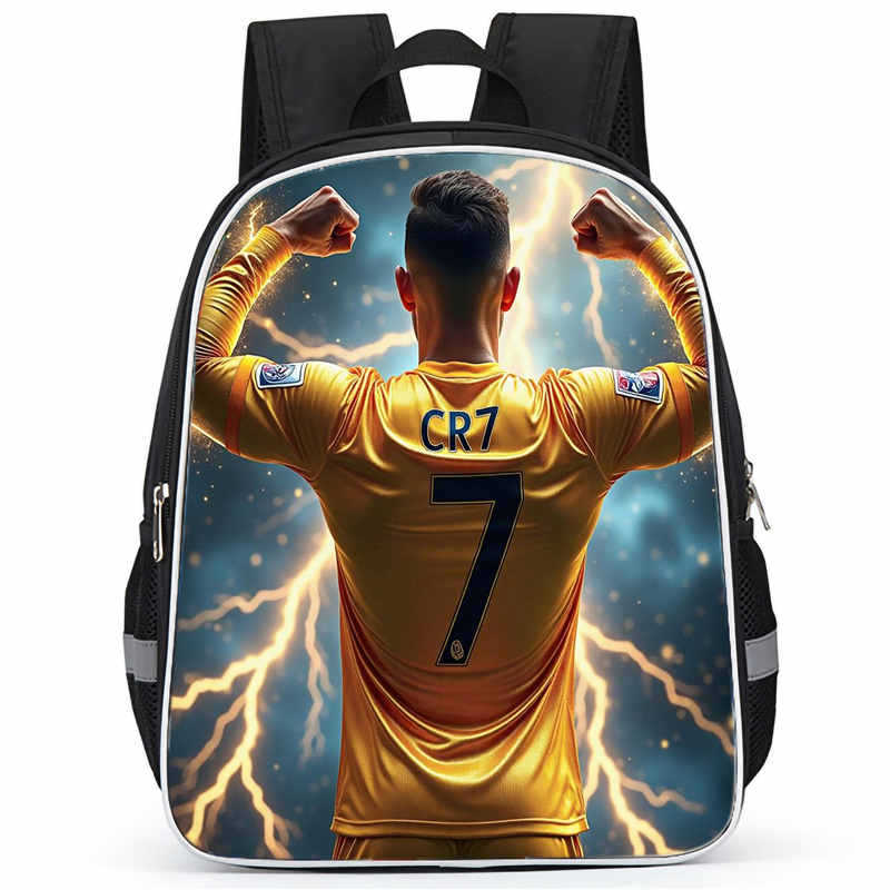 Cr7 Rucksack Hochauflösender Druck Große Kapazität Multifunktion Reißverschluss Oxford Rückenschutz Leichter Rucksack