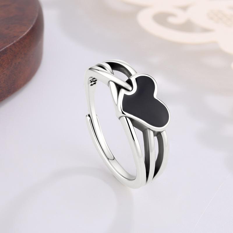 Xiaomi BF CLUB 925 Sterling Silver Ring For Women Jewelry Retro Heart Chain Open Vintage Handmade Ring Allergy For Party Birthday Gift
