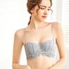 French Style Half Cup Lingerie Women's Summer Thin Bra Gathered and Gathered Accessory Bra Soft Steel Ring Bra