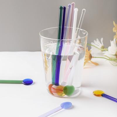 High Temperature Resistance Mixing Spoon Food Grade Glass Fruit Juice Coffee Scoop Home