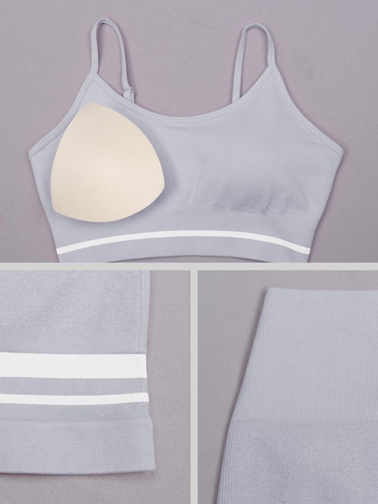 Women's Seamless Colorblock Yoga Set: Shockproof Sports Bra & Hip-Lifting Fitness Shorts