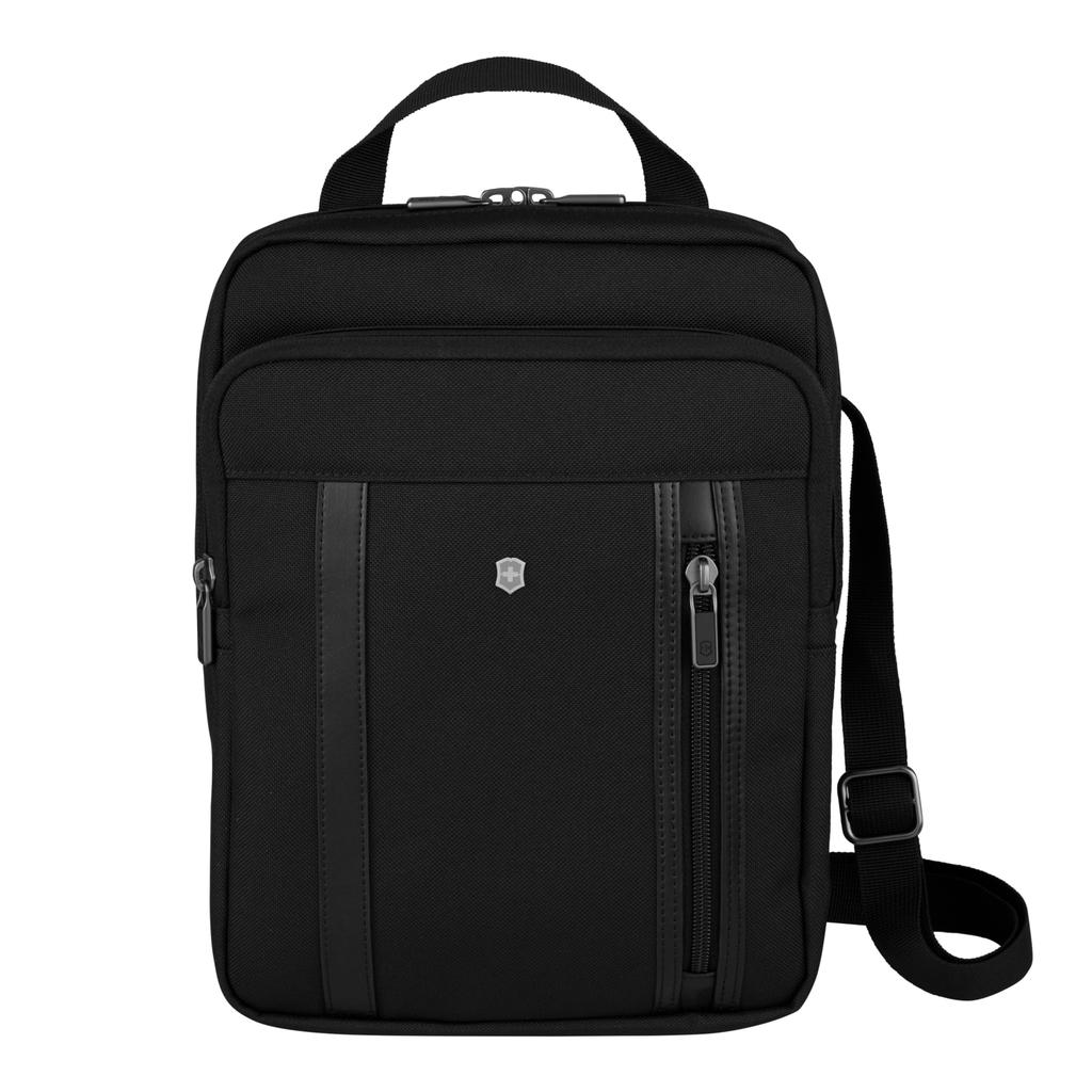 Victorinox Werks Pro Cordura Crossbody Laptop-Tasche für Herren und Schwarz Damen, Wasserabweisend, Langlebig, Leicht, Lässig, Ein Schultergurt, Crossbody,