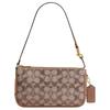 Plaza 21 Crystal Decor Fabric And Leather Shoulder Bag Small Women Shoulder Bag Brass Mushroom CFG63-B4MS