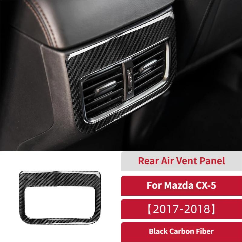 For Mazda CX-5 2017-2018 Real Carbon Fiber Air Outlet Door Panel Trim Decoration Car Accessories Frame Sticker