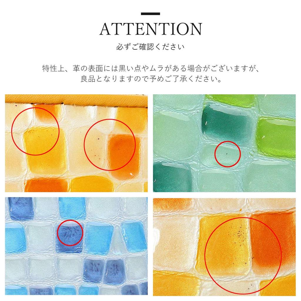 Blanc Pomme Women's Stained Glass Long Wallet, Made in Japan, YKK Zipper, Genuine Leather, Round Zipper, Colored Piping, rp-1001, Champagne Gold