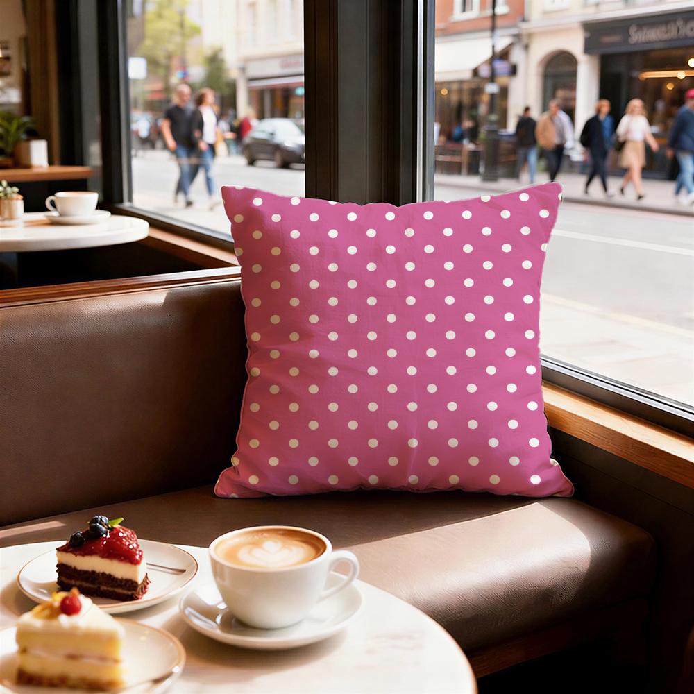 Polka Dots Cushion Cover Set of Decorative Short Plush Pillow Covers for Sofa Soft Cushion Case x cm