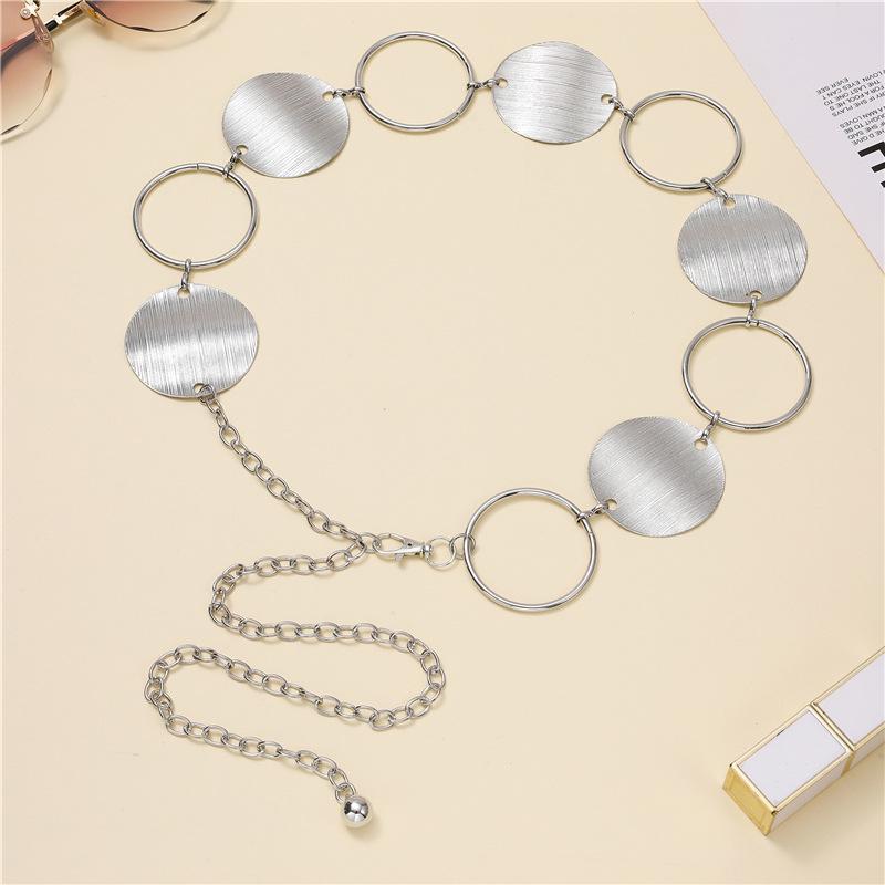 Women's Casual Metal Waist Chain with Round Decorations – Summer Belt Accessory