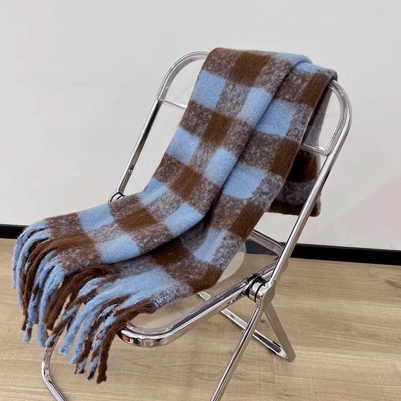 Winter Scarf For Women Cashmere Warm Plaid Pashmina Blanket Wraps Female Thick Soft Bufanda Big Tassel Shawl Long Poncho Echarpe