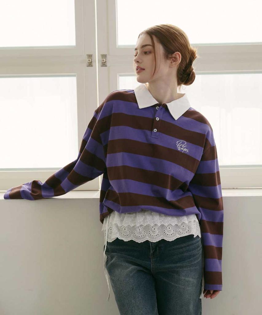 Peohaebseubaianna Striped Polo Shirt