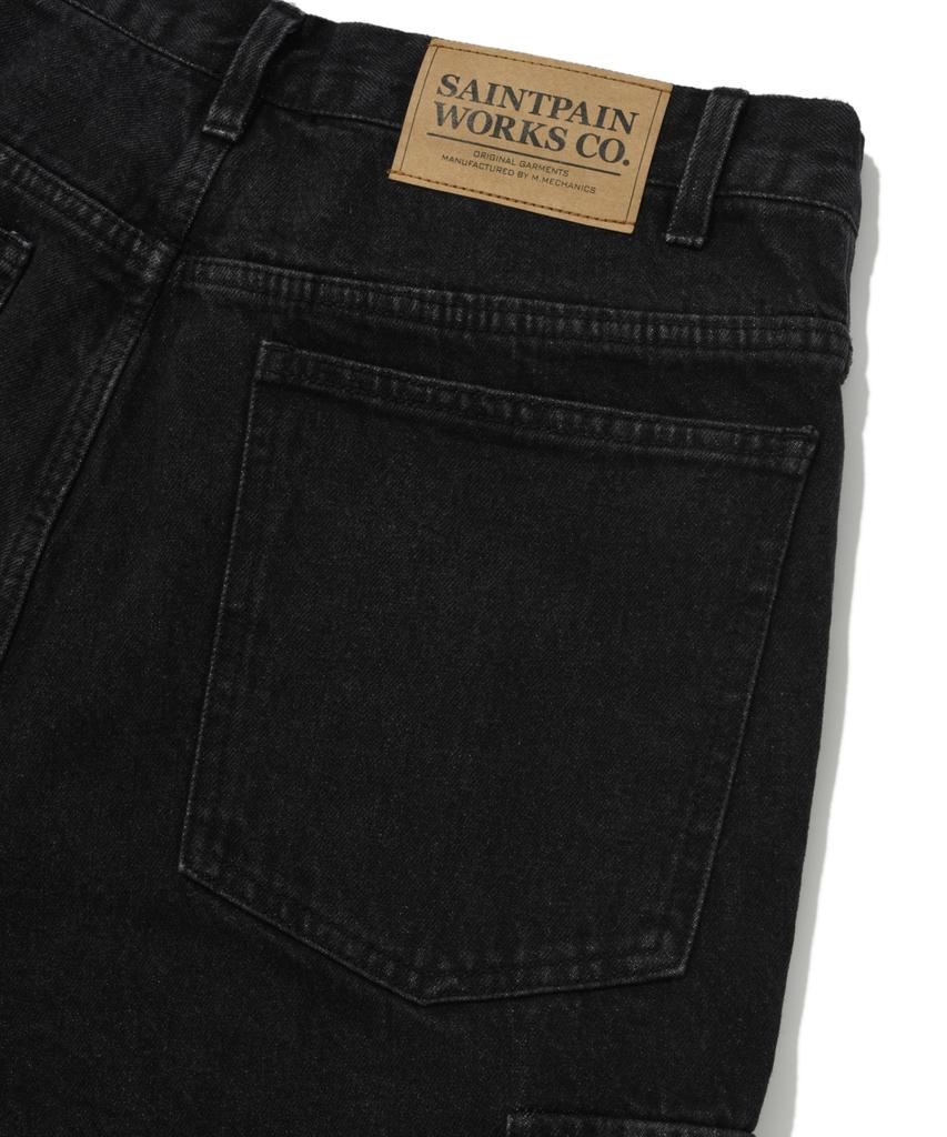 Saint Pain Sp Wide Fit Cargo Denim Pants - Black
