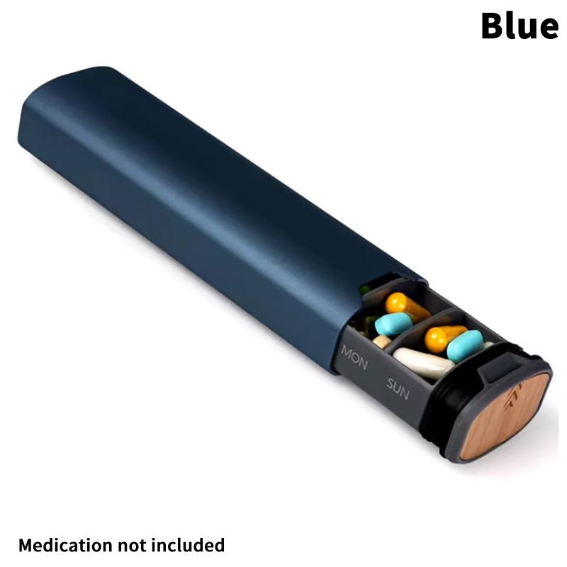 1Pcs 7 Day Weekly Metal Pill Organizer Travel, Cute Portable Pill Case, Large Capacity Pill Holder For Supplements, Vitamins