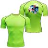 Bleach Men Short Sleeve Compression T-Shirt Breathable Quick-Drying Elasticity Spider Print Running Cycling Gym Workouts Shirts