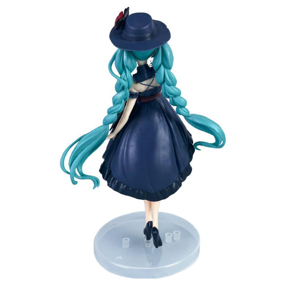 20cm Black Dress First Tone Anime Beautiful Girl Handmade Hatsune Cute Miku Figure Handmade PVC Model Decoration Birthday Gift