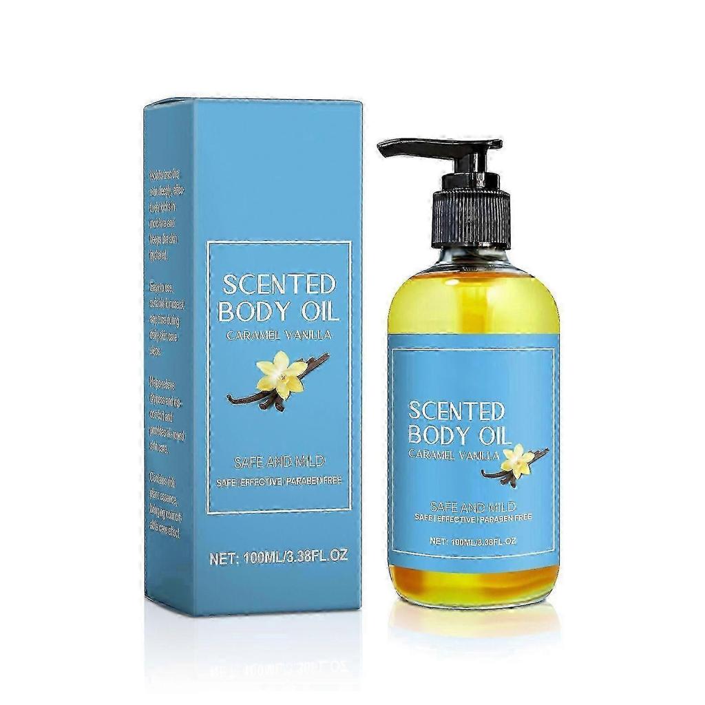 Body Oil Caramel Vanilla, 100ml Scented Moisturizing Fragrance Body Oil for All Skin Types