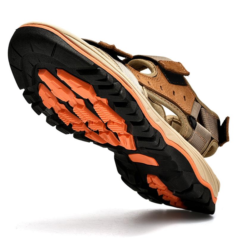 Vamnie Sommer Herren Sandalen Strand Ledersandalen für Herren Gladiatorensandalen Outdoor Sport Männliche Sommerschuhe Übergröße 38-47