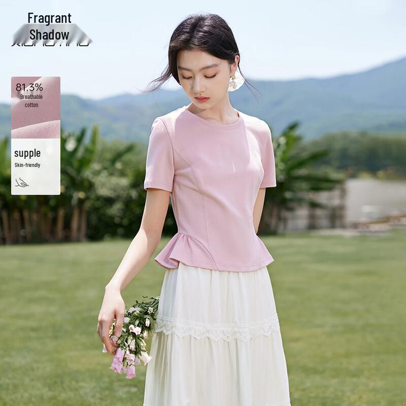Xiangying Women s Pink Designer Short Sleeve T-Shirt