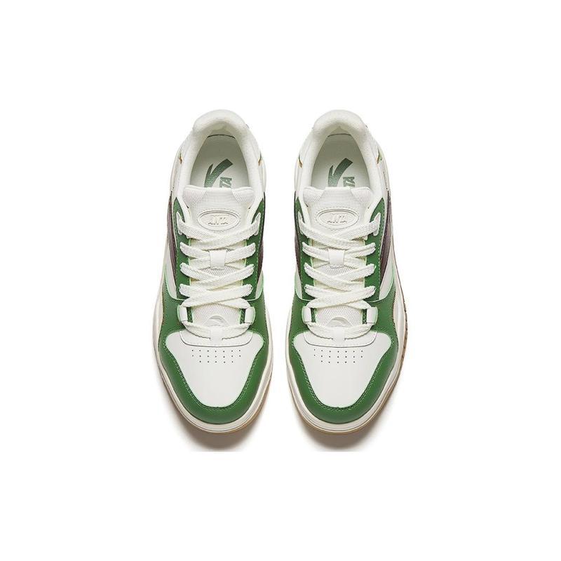 Anta Wave Shoe Platform Slip Resistant Height Increasing Low top Skateboard Shoes Men's White Green Sneakers 912348003-8