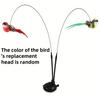 3pcs Cat Toy Set - Simulated Bird Teaser with Nylon Feathers, Double Rod Strong Suction Cup and Bell for Interactive Training and Boredom Relief