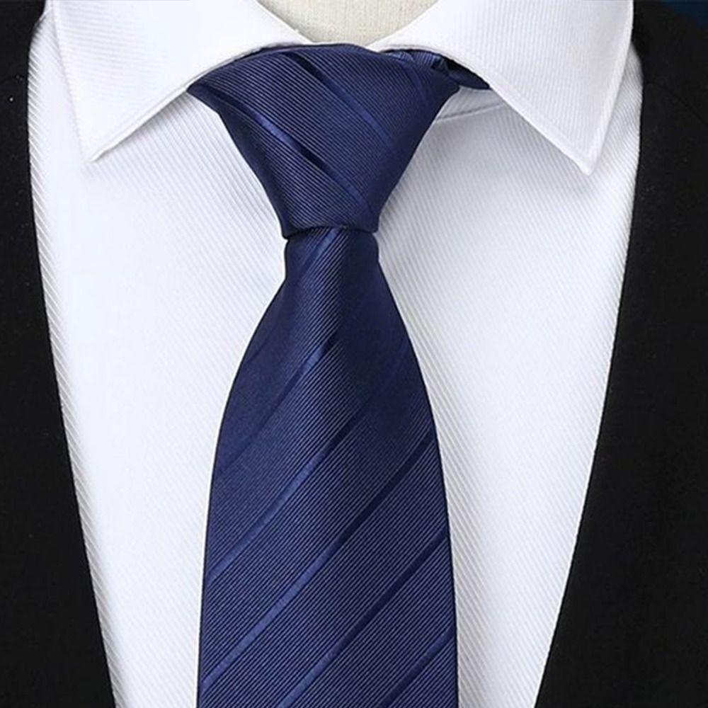 Blue Black Necktie Adjustable Zipper Tie Elegant Wedding Groom Tie Gifts