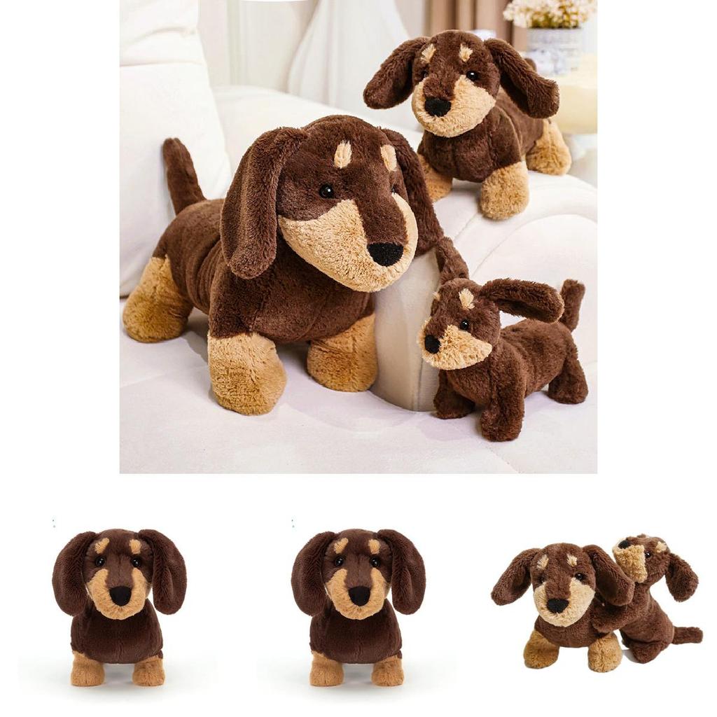 Dackel Plüschtier mit realistischem Fell Weiche Tierfigur für Kinder und Sammler
