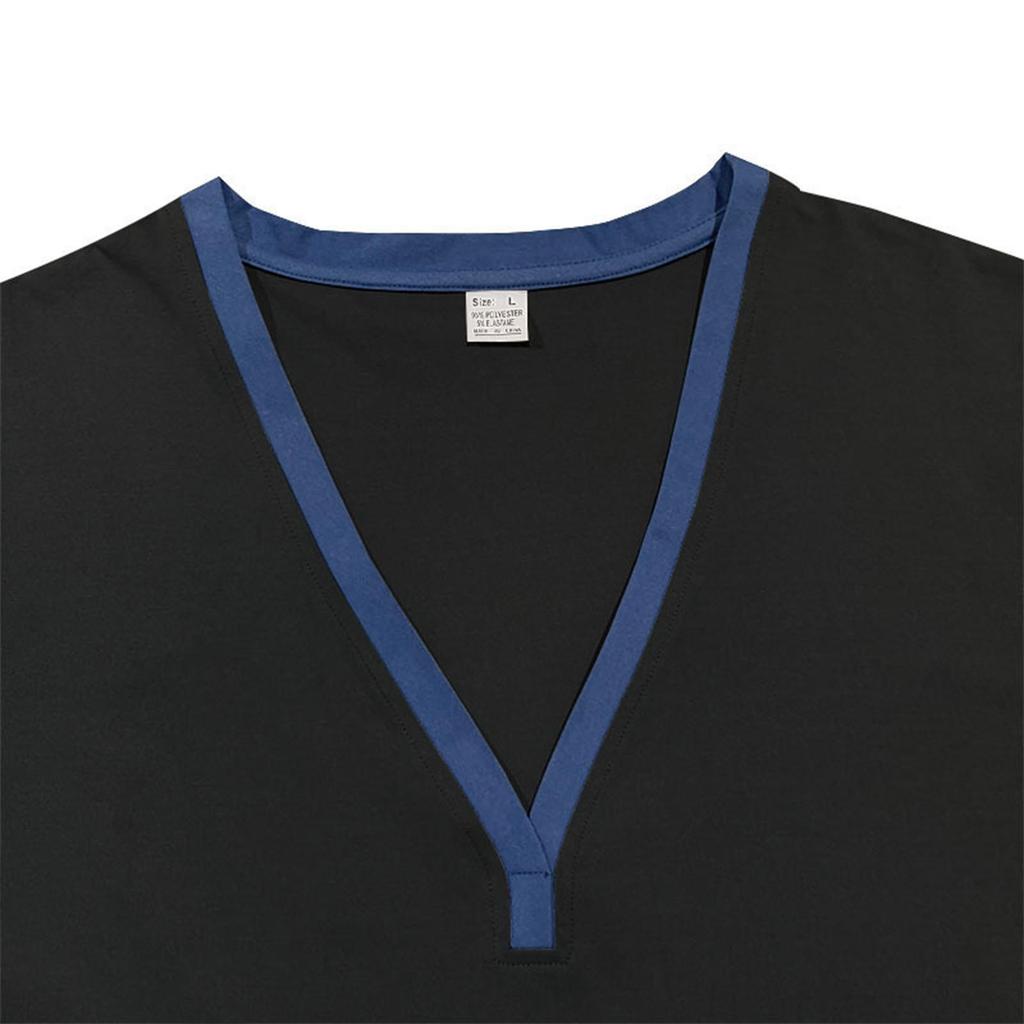Men'S Fashionable Casual V-Neck T-Shirt Button Short Sleeved Top