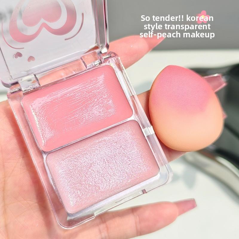 Dual Color Watery Blush Cream for Facial Highlighting and Contouring, Korean Style Makeup