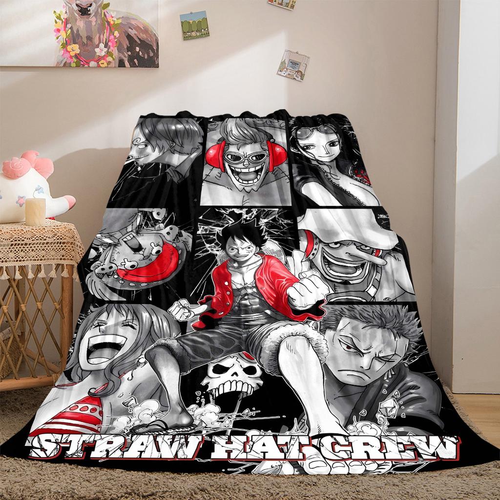 Nami Luffy Zoro Sanji Luxury Flannel Lightweight Blanket Home Decor Sofa Bed Travel Cover Family Gift LXR154