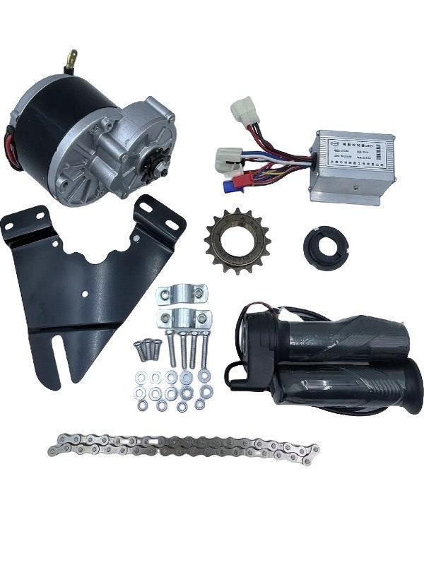 24V 250W Electric Bicycle Conversion Kit with Motor Controller, Handlebar, Flywheel, and Chain