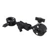 Double Clamp Mount Bracket with 360 Degree Ballhead Articulating Arm Umbrella Holder Camera Clamp Pole Clamp for