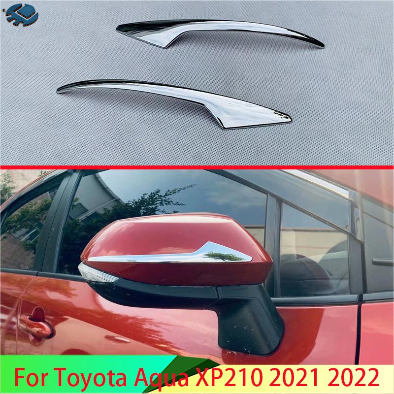 For Toyota Aqua XP210 Car Accessories ABS Chrome Door Side Mirror Cover Trim Rear View Cap Overlay Molding Garnish