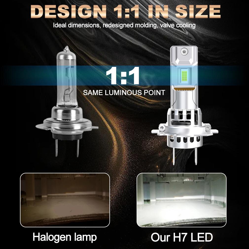 2Pcs 35000LM H7 LED Headlight Canbus Bulbs Mini Wireless H11 LED H8 70W Car Fog Light Turbo Headlamp Auto Plug&Play Lamp 6500K White