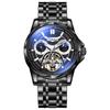 Tourbillon Skeleton Moon Phase Mens Watches Top Brand Luxury Stainless Steel Luminous Automatic Mechanical Watch
